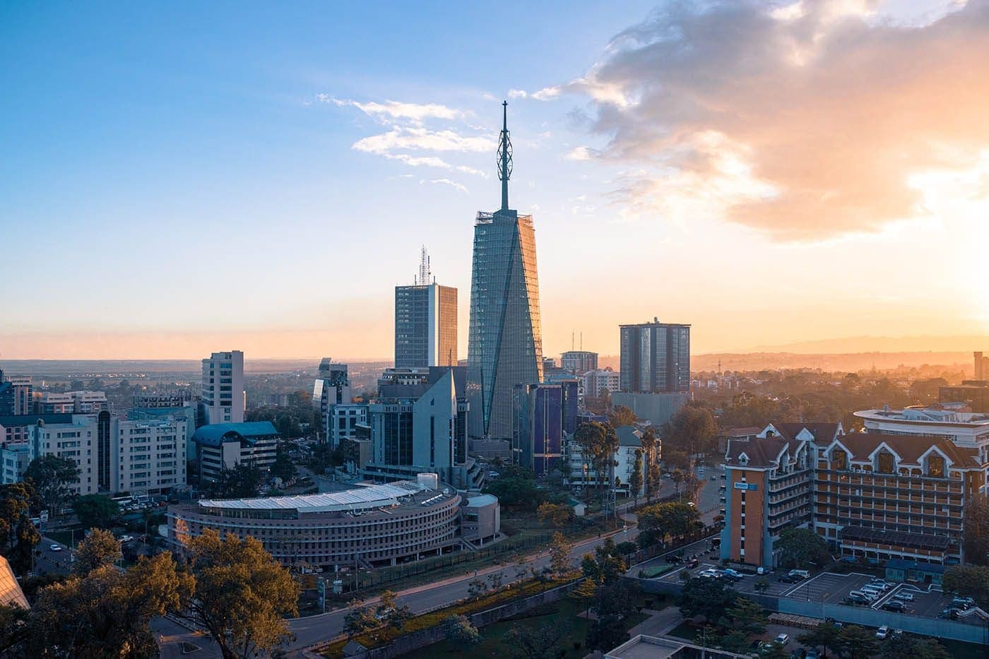 Nairobi skyline at sunset